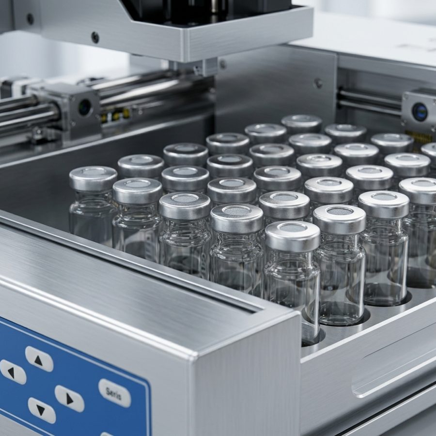 Mass Spectometer Vials being loaded